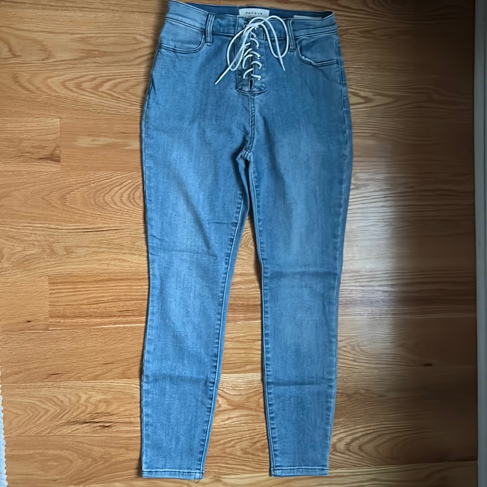 Pacsun tie high rise ankle jegging